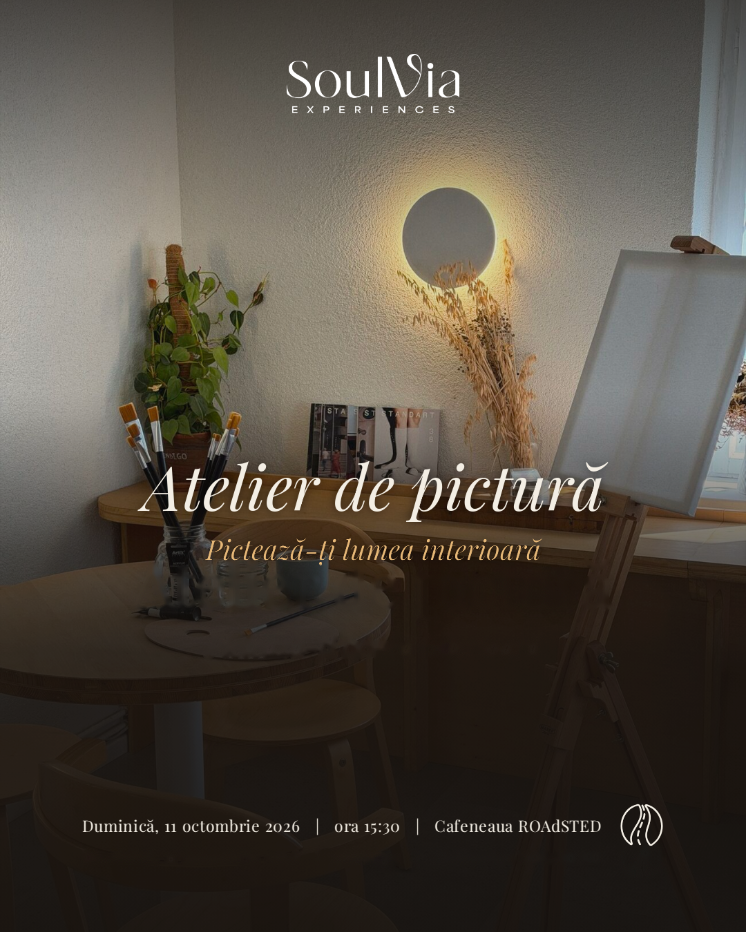Atelier de pictură | Duminică |11 octombrie 2026 | ora 15:30 | Cafeneau ROAdSTED